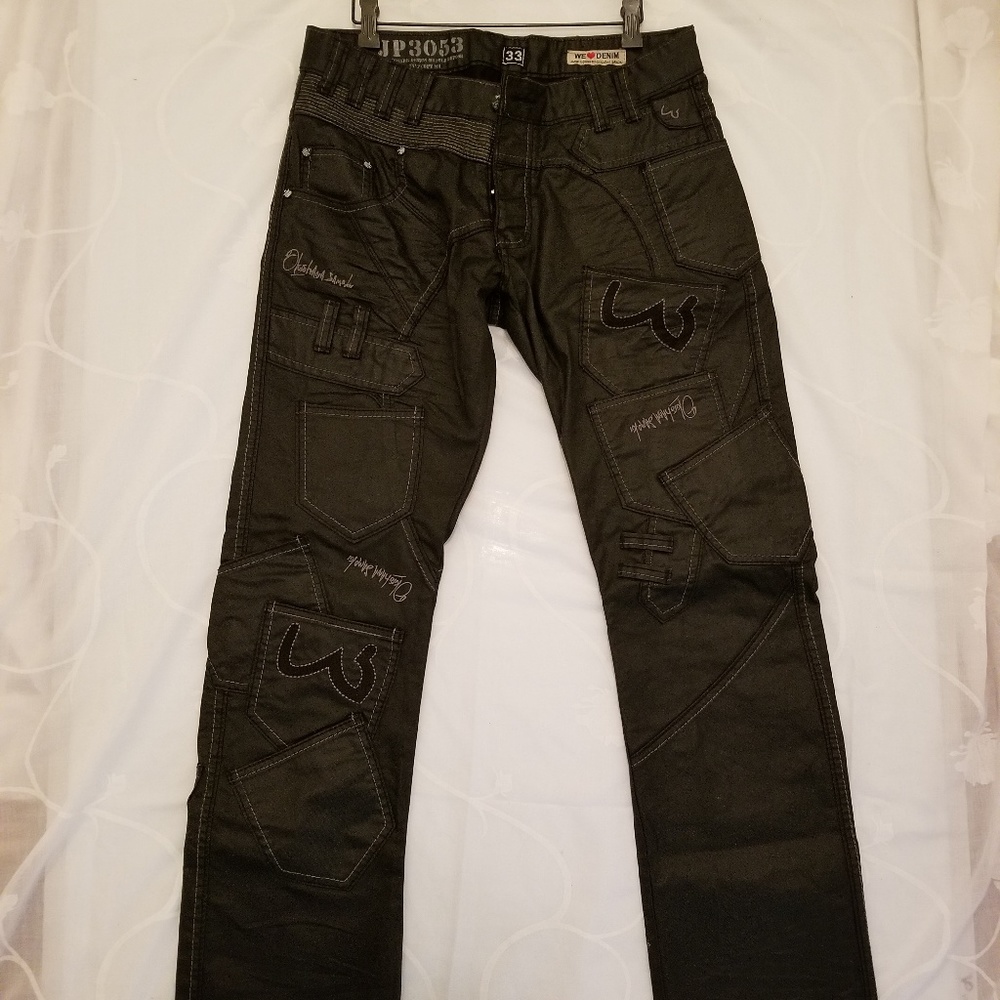 JAPRAG Men's Jeans black leather jp3053 33x32 NWOT